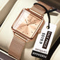 POEDAGAR Fashion Square Ladies Watch – Elegant Waterproof Stainless Steel Quartz Timepiece