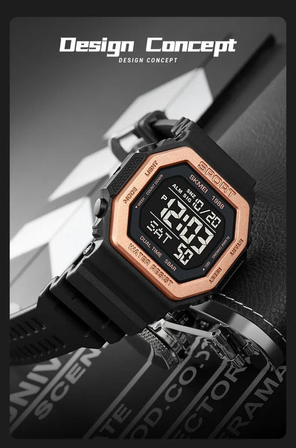 Men's Digital Sport Watch – Rugged LED Military Style