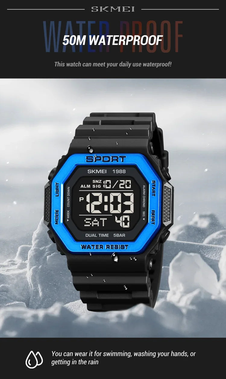 Men's Digital Sport Watch – Rugged LED Military Style