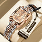 POEDAGAR Elegant Rectangle Women’s Quartz Watch – Waterproof Stainless Steel with Calendar Display