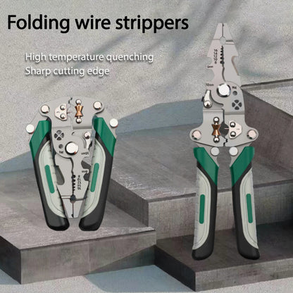 Foldable Wire Stripper &amp; Multi-Function Crimping Pliers
