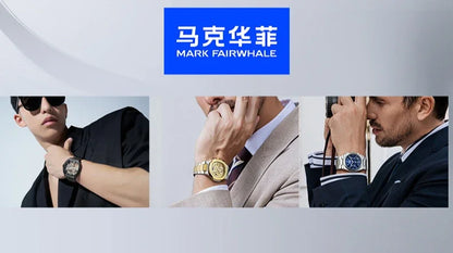 MARK FAIRWHALE Tourbillon Skeleton Automatic Watch – Luxury Business Timepiece with Moon Phase Display