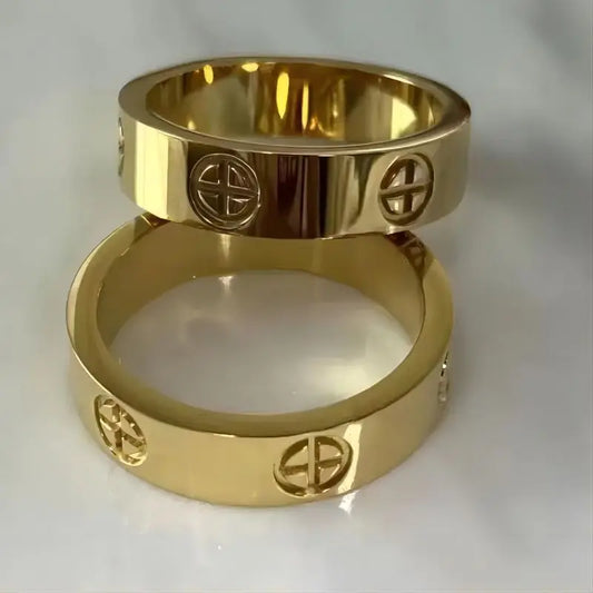 💍 Stylish Stainless Steel Cross Ring – Lovers' Fitness Tracker Band