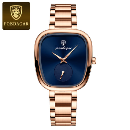 POEDAGAR Elegant Luxury Women's Quartz Watch – Waterproof Stainless Steel Timepiece