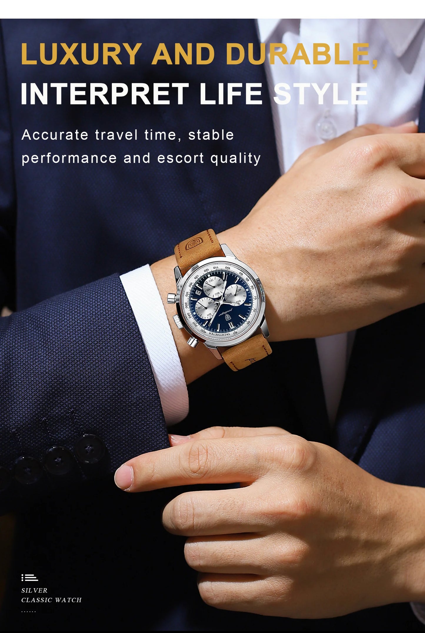 POEDAGAR Men's Luxury Quartz Chronograph Watch – Waterproof, Luminous & Fashionably Rugged