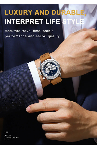 POEDAGAR Men's Luxury Quartz Chronograph Watch – Waterproof, Luminous & Fashionably Rugged