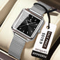POEDAGAR Fashion Square Ladies Watch – Elegant Waterproof Stainless Steel Quartz Timepiece