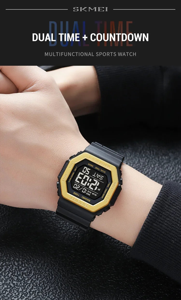 Men's Digital Sport Watch – Rugged LED Military Style