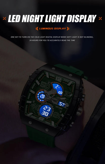 SMAEL Men's Dual Display Sports Watch – Rugged, Stylish, and Multi-Functional