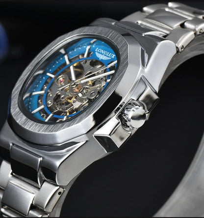 LONGLUX Men's Automatic Skeleton Watch – Luxury Style Meets Mechanical Precision