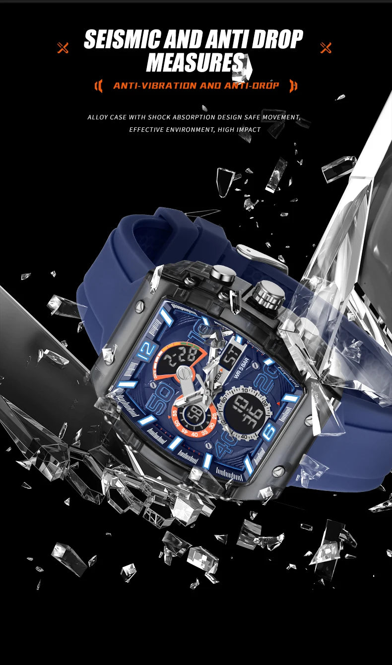SMAEL Men's Dual Display Sports Watch – Rugged, Stylish, and Multi-Functional
