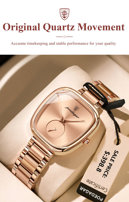 POEDAGAR Elegant Luxury Women's Quartz Watch – Waterproof Stainless Steel Timepiece