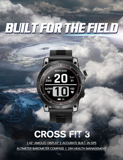 NORTH EDGE 2025 Men's GPS Smartwatch – Rugged Outdoor Performance with AMOLED Display & Advanced Sensors