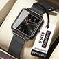 POEDAGAR Fashion Square Ladies Watch – Elegant Waterproof Stainless Steel Quartz Timepiece