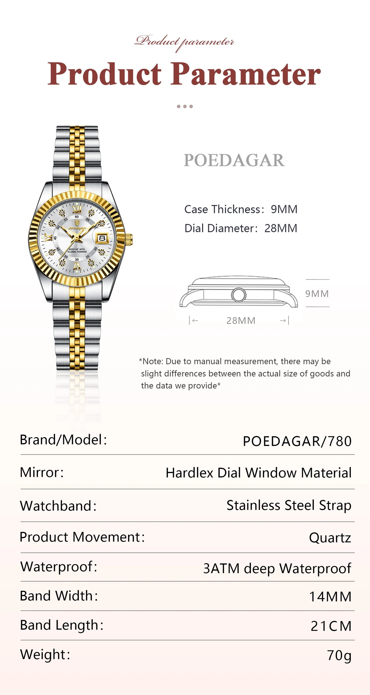 POEDAGAR Women’s Luxury Quartz Watch – Elegant Design, Waterproof & Luminous