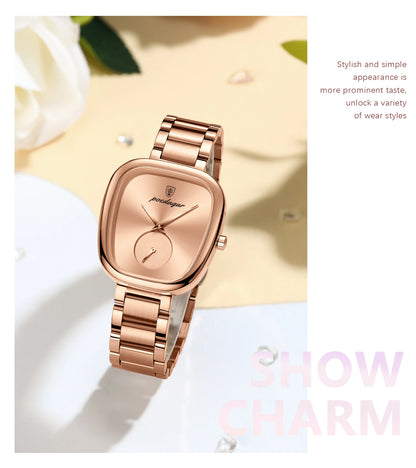 POEDAGAR Elegant Luxury Women's Quartz Watch – Waterproof Stainless Steel Timepiece
