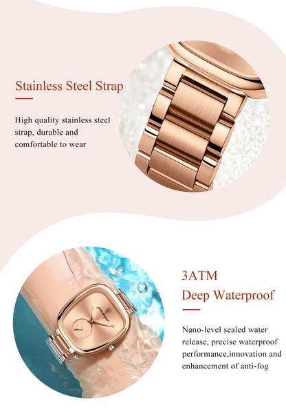 POEDAGAR Elegant Luxury Women's Quartz Watch – Waterproof Stainless Steel Timepiece