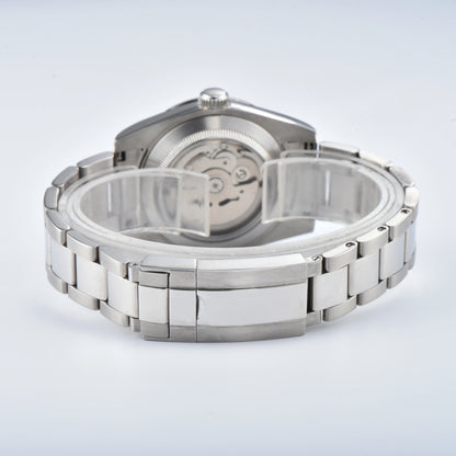 39mm Stainless Steel Watch Case with Sapphire Glass – Compatible with NH35 Movement | Green Luminous | Custom Logo Options