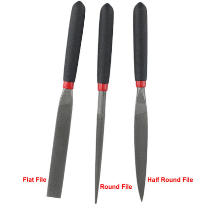 Mini Steel File Set – Flat, Round, Half-Round Files for Woodworking & Precision Work