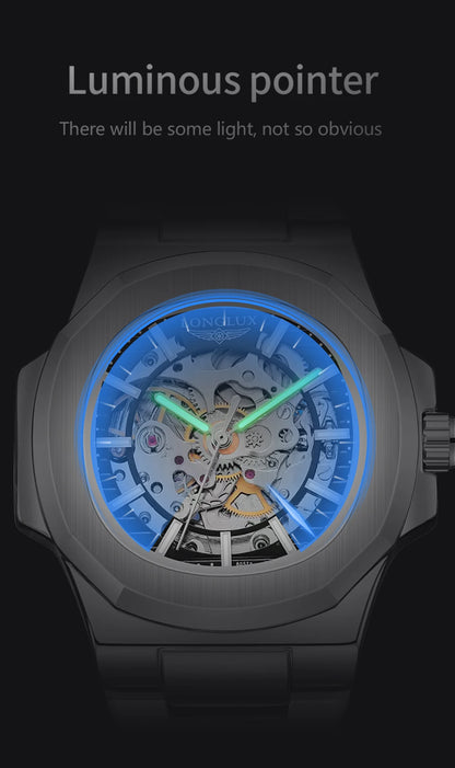 LONGLUX Men's Automatic Skeleton Watch – Luxury Style Meets Mechanical Precision