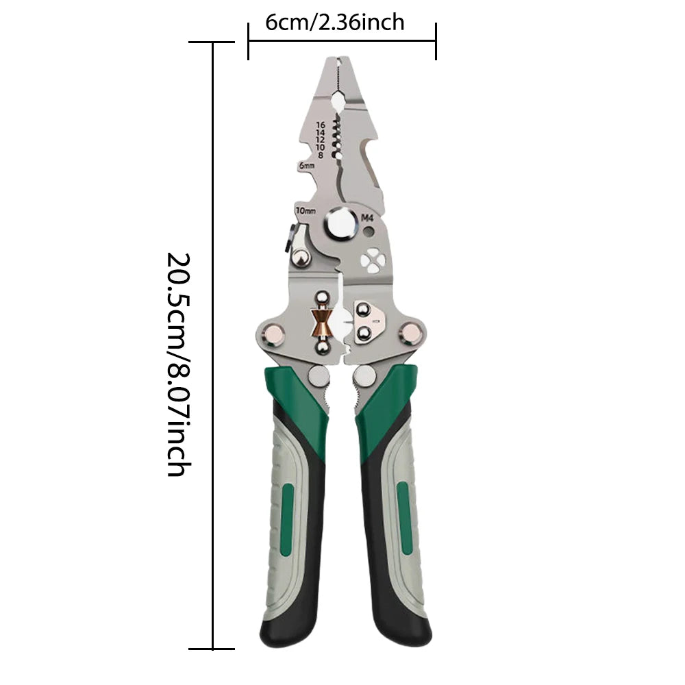 Foldable Wire Stripper &amp; Multi-Function Crimping Pliers