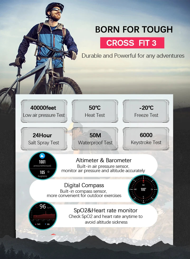 NORTH EDGE 2025 Men's GPS Smartwatch – Rugged Outdoor Performance with AMOLED Display & Advanced Sensors
