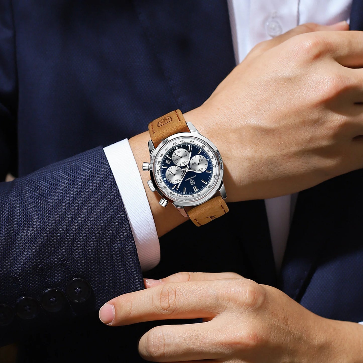 POEDAGAR Men's Luxury Quartz Chronograph Watch – Waterproof, Luminous & Fashionably Rugged