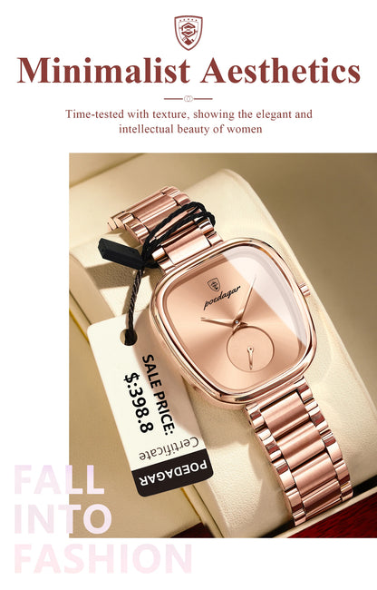 POEDAGAR Elegant Luxury Women's Quartz Watch – Waterproof Stainless Steel Timepiece