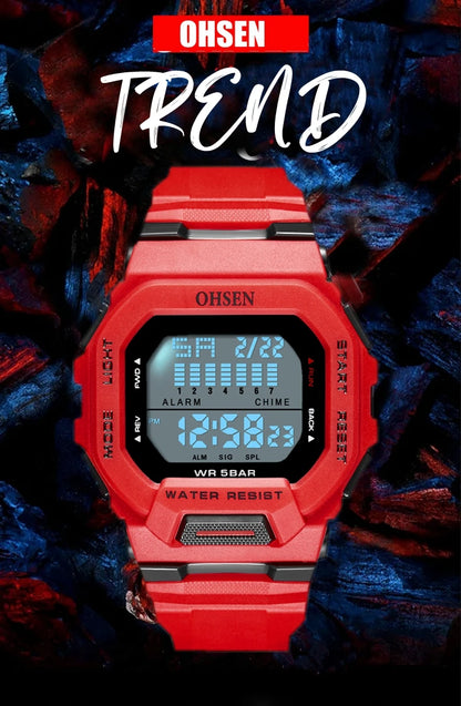 OHSEN Men's Digital Sports Watch – Rugged, Functional, and Built for Performance