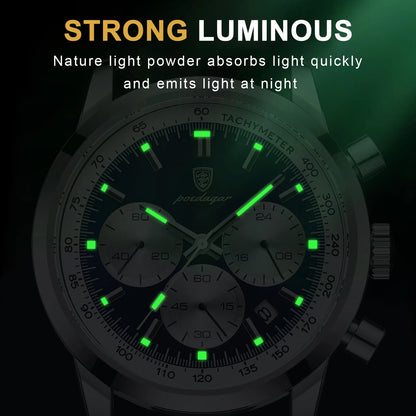 POEDAGAR Men's Luxury Quartz Chronograph Watch – Waterproof, Luminous & Fashionably Rugged