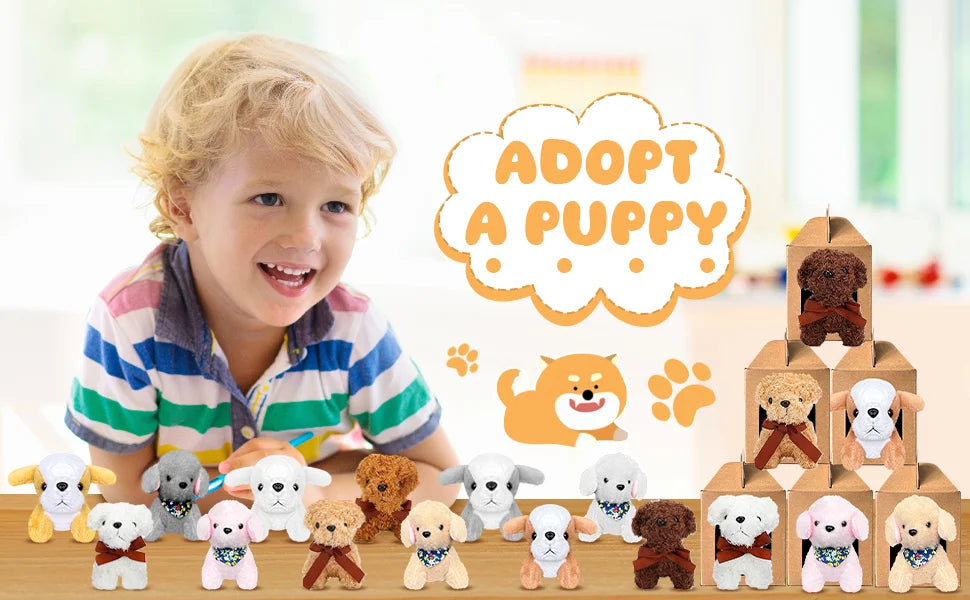 18-Piece Mini Plush Stuffed Puppy Dogs – Soft Party Favors, Gifts & Decor for Kids and Adults