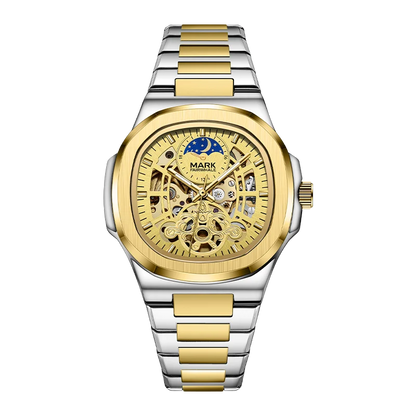 MARK FAIRWHALE Tourbillon Skeleton Automatic Watch – Luxury Business Timepiece with Moon Phase Display
