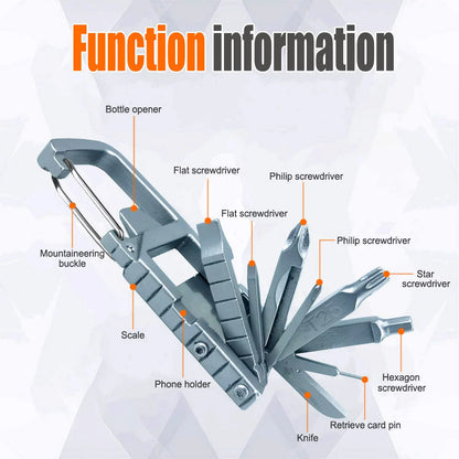 13-in-1 Multifunction Stainless Steel Folding Tool – Mini Outdoor EDC Kit