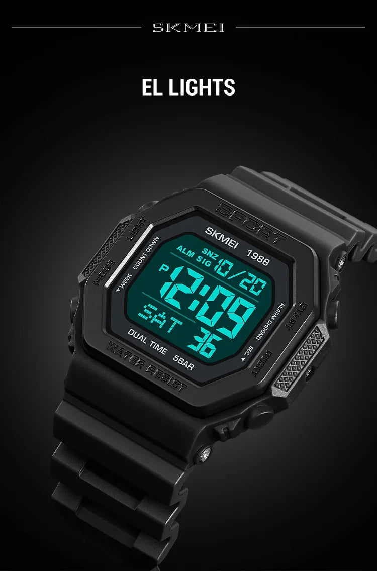 Men's Digital Sport Watch – Rugged LED Military Style
