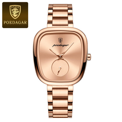 POEDAGAR Elegant Luxury Women's Quartz Watch – Waterproof Stainless Steel Timepiece