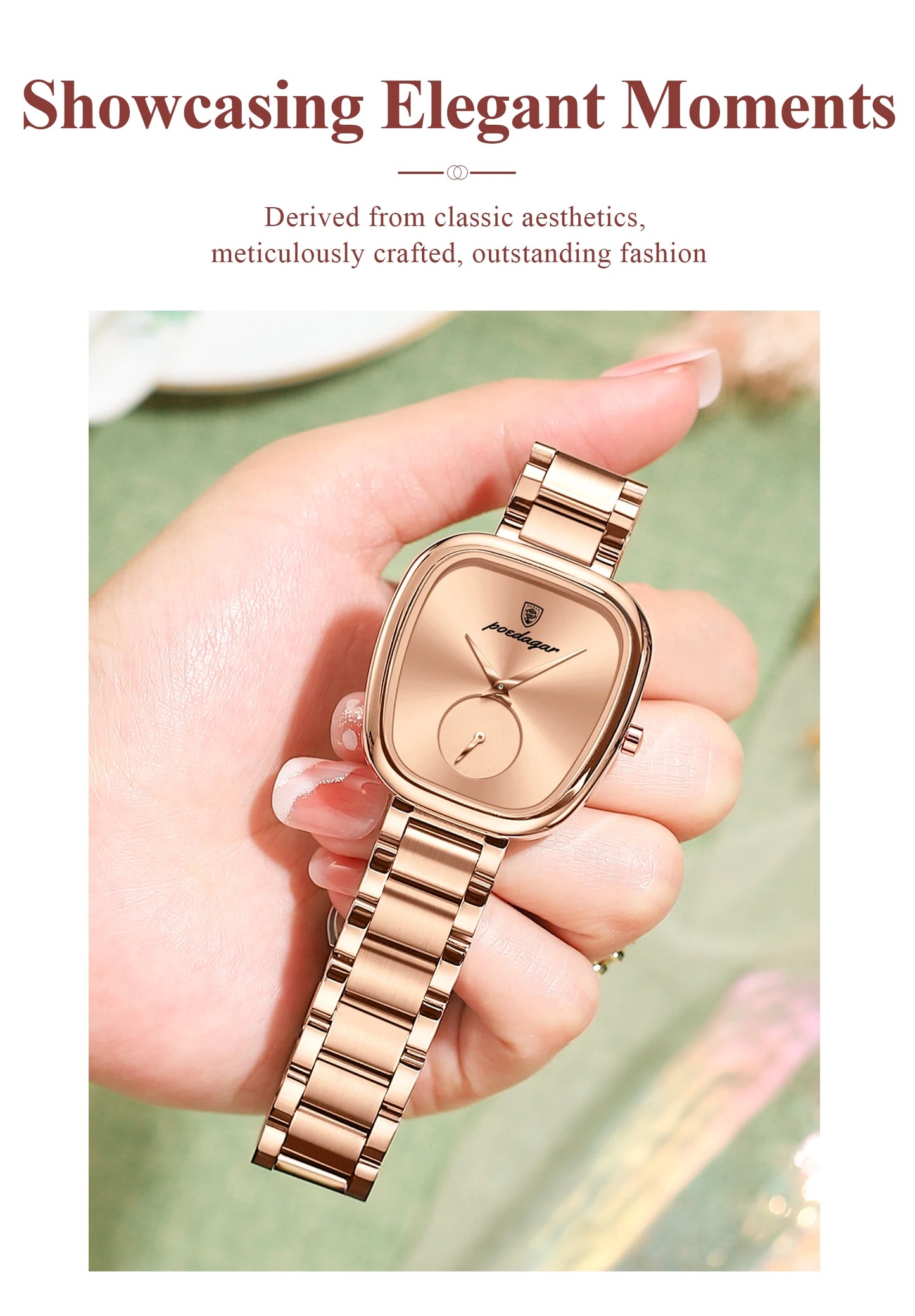 POEDAGAR Elegant Luxury Women's Quartz Watch – Waterproof Stainless Steel Timepiece