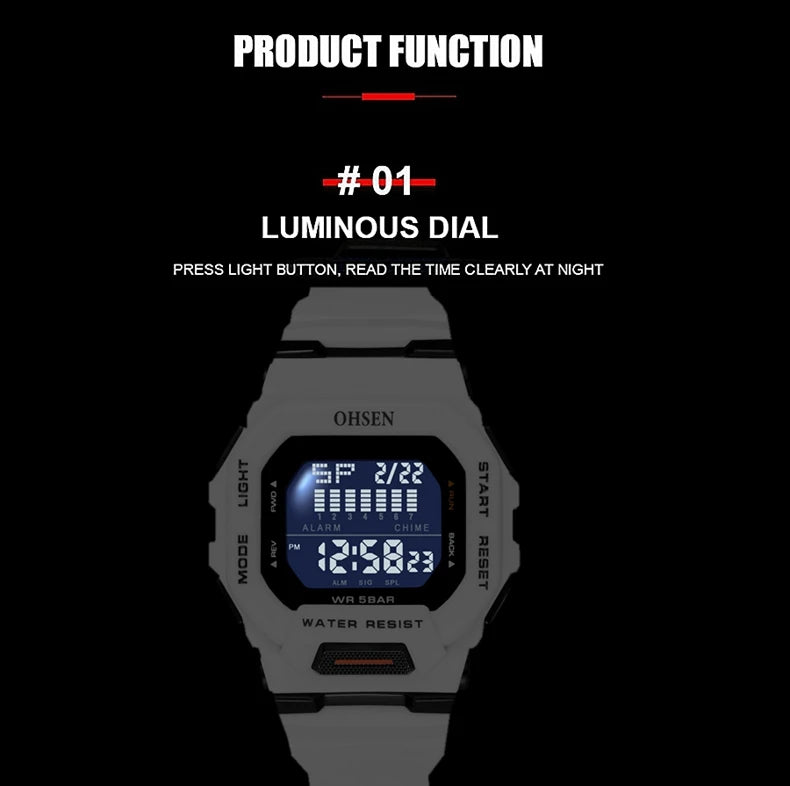 OHSEN Men's Digital Sports Watch – Rugged, Functional, and Built for Performance