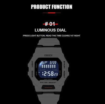OHSEN Men's Digital Sports Watch – Rugged, Functional, and Built for Performance