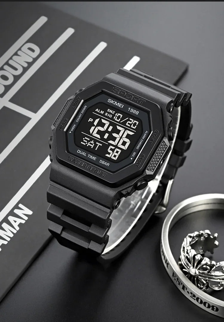 Men's Digital Sport Watch – Rugged LED Military Style