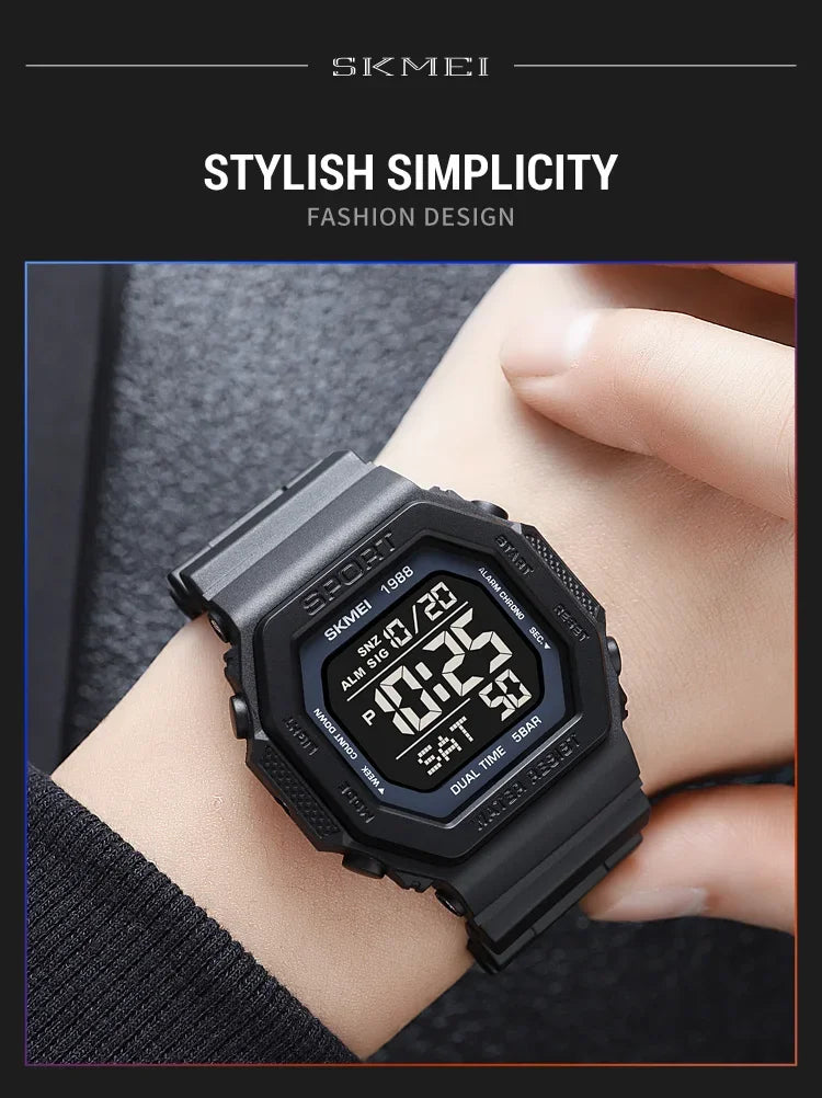 Men's Digital Sport Watch – Rugged LED Military Style