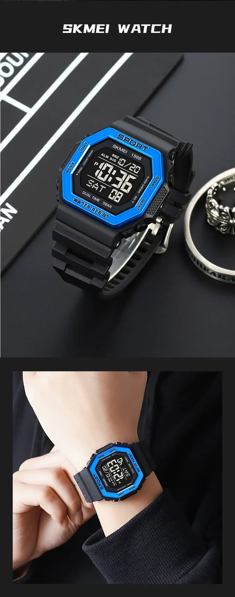 Men's Digital Sport Watch – Rugged LED Military Style