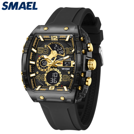 SMAEL Men's Dual Display Sports Watch – Rugged, Stylish, and Multi-Functional