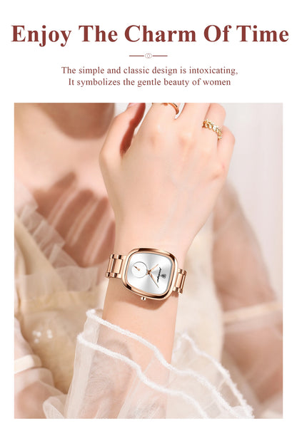 POEDAGAR Elegant Luxury Women's Quartz Watch – Waterproof Stainless Steel Timepiece