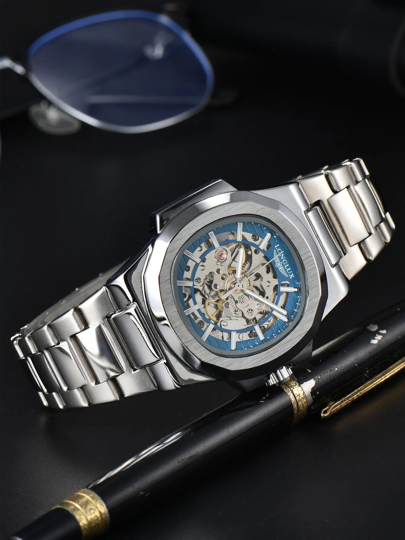 LONGLUX Men's Automatic Skeleton Watch – Luxury Style Meets Mechanical Precision