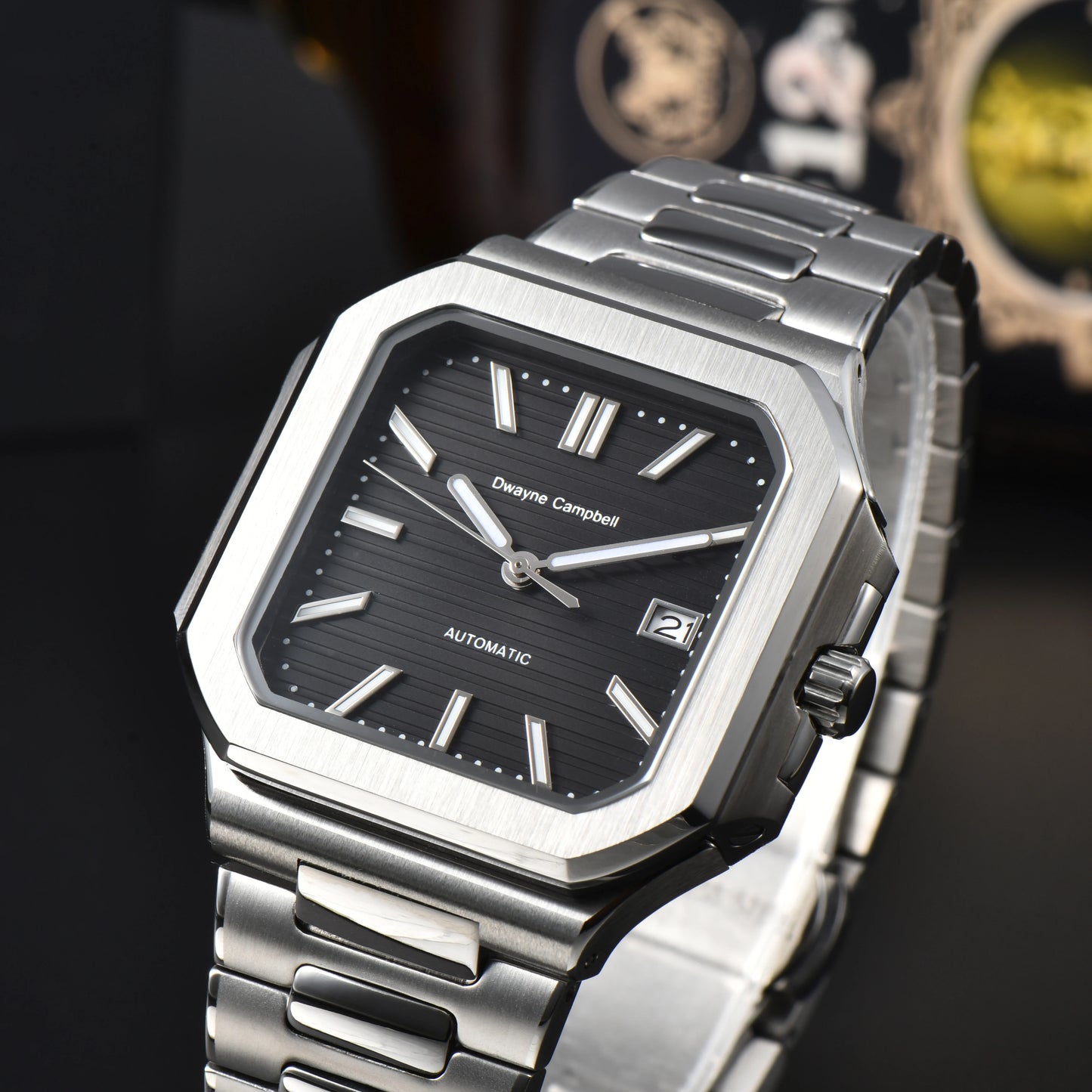 Dwayne Campbell Stainless Steel Watch Case – Designed for NH35 Movement with Sapphire Glass & Custom Logo Options