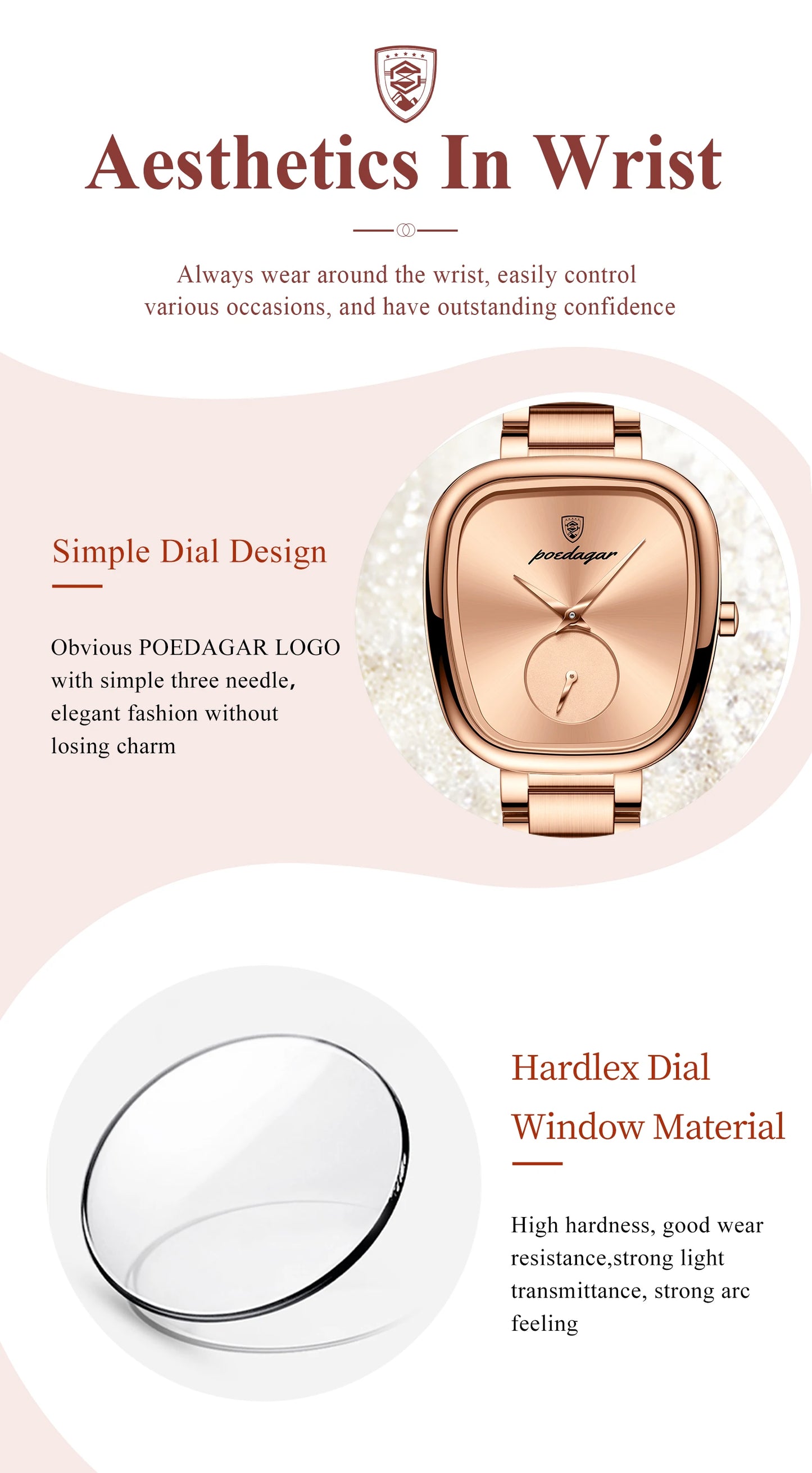 POEDAGAR Elegant Luxury Women's Quartz Watch – Waterproof Stainless Steel Timepiece